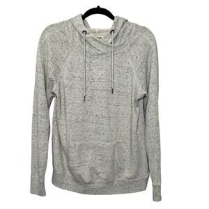 Jo & Co Jeans Hoodie Pullover Sweatshirt Long Sleeve Funnel Neck Gray Size Large